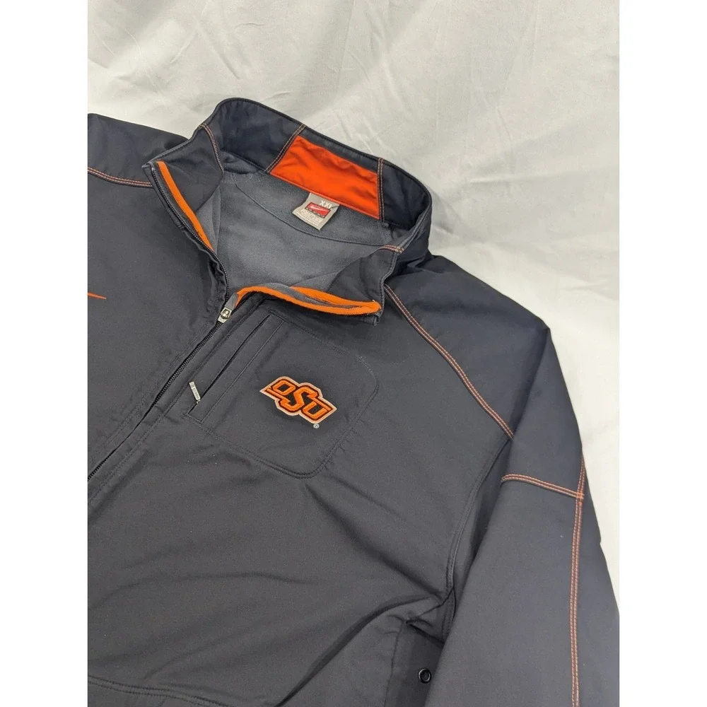 Oklahoma State Jacket XXL Vintage Nike Team Full Zip‎ Up Windbreaker Coat Faded